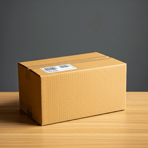 Premium cardboard shipping box with clean branding